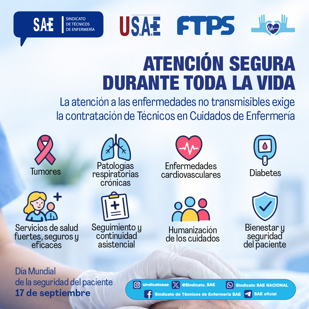 LA ATENCIÓN A LAS ENFERMEDADES NO TRANSMISIBLES EXIGE LA CONTRATACIÓN DE TÉCNICOS EN CUIDADOS DE ENFERMERÍA